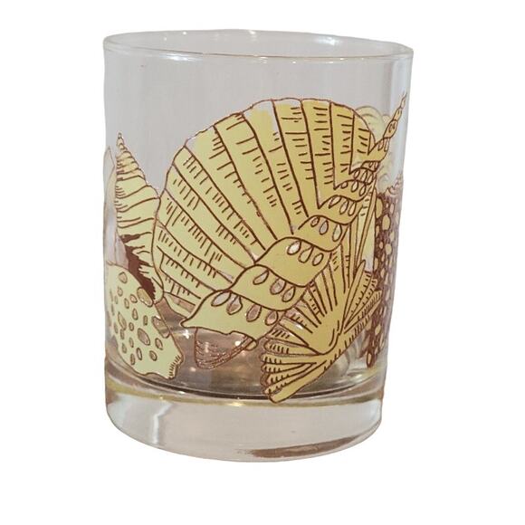 VTG Taste Setters Seashell Glassware Old Fashion Set of 5 Beach Low Ball Glasses - Picture 5 of 8